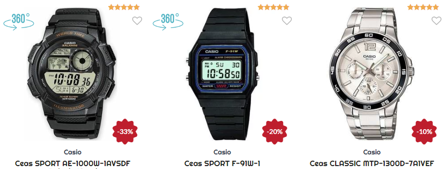 Cele mai bune si ieftine Ceasuri barbatesti Casio